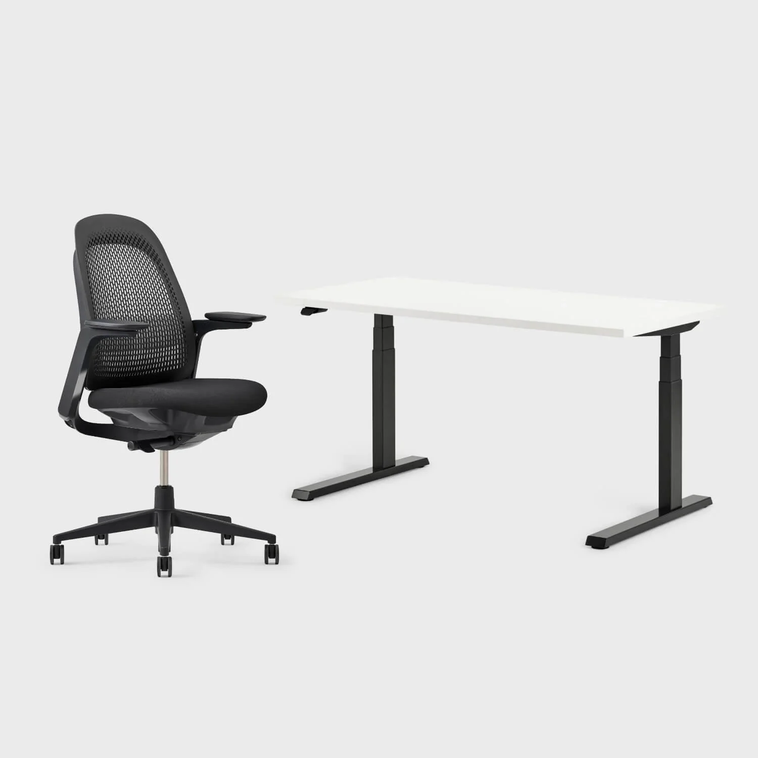 Breck Office Chair & Upside Sit-to-Stand Desk Set - Image 5